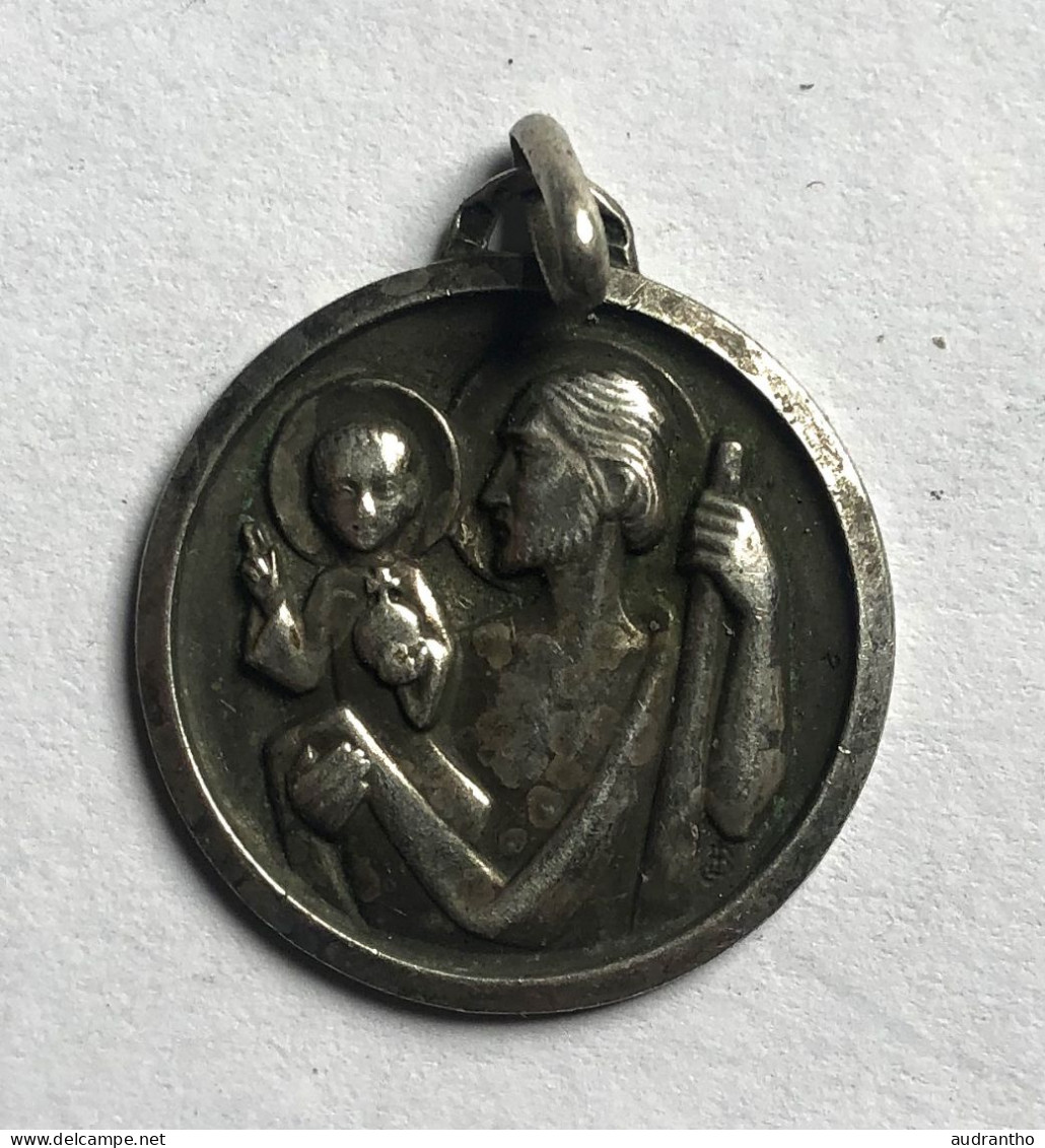 Pendentif En Argent ? Saint Christopher Médaille Pilotes & Voyageurs Patron Religion Années 50 - Pendenti