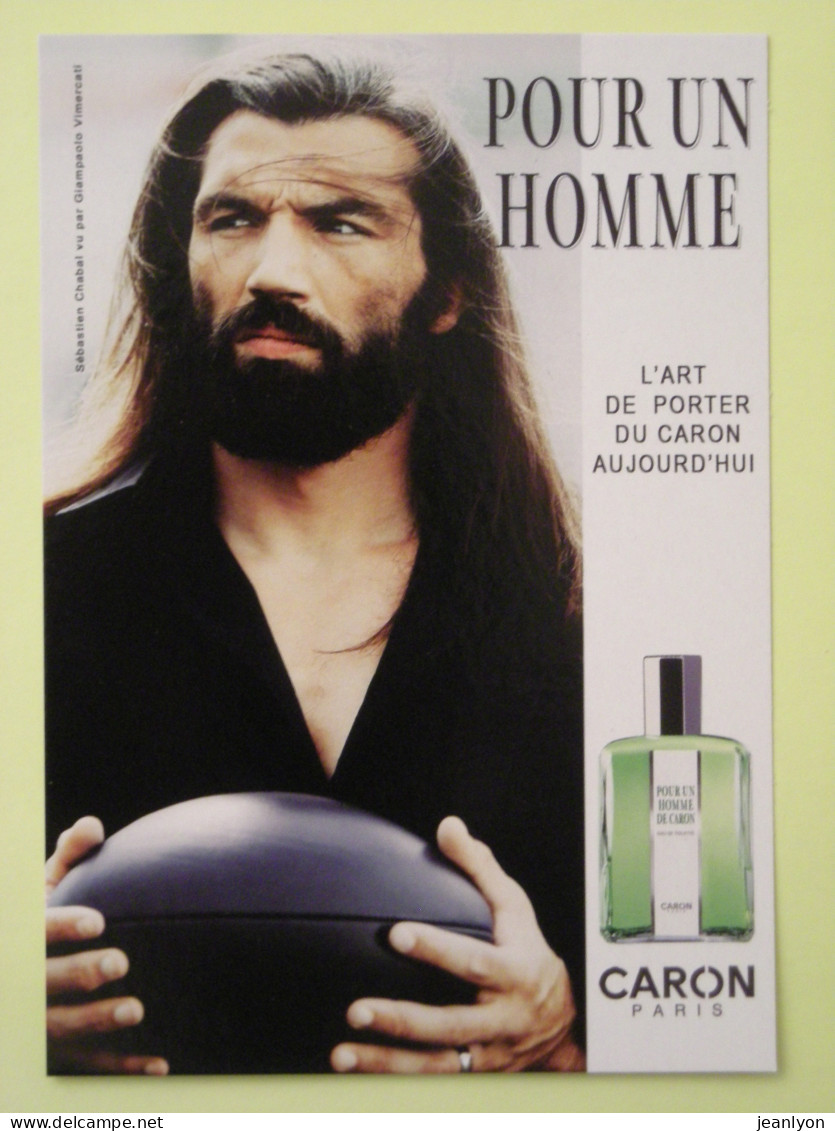 RUGBY - Sébastien CHABAL - Carte Publicitaire Pour Parfum Caron - Rugby