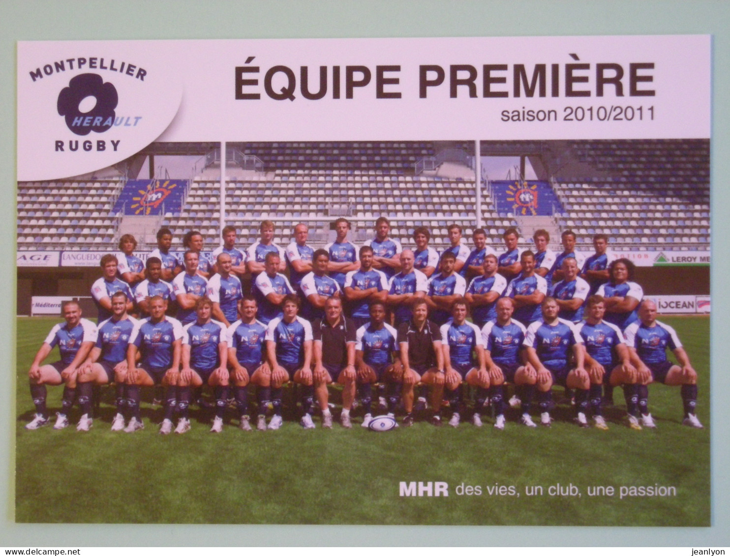 RUGBY - Equipe Montpellier Hérault Rugby MHR - Equipe Première - Carte Publicitaire MHR - Rugby