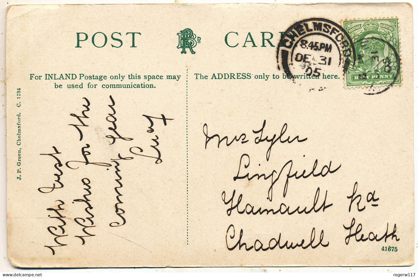 Writtle Church, Essex, 1905 Postcard - Sonstige & Ohne Zuordnung