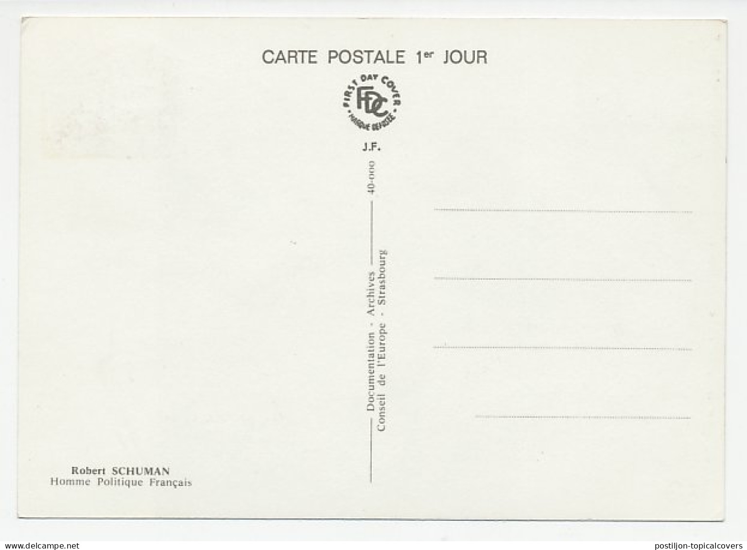 Maximum Card France 1975 Robert Schuman - Declaration - France - Germany - European Community