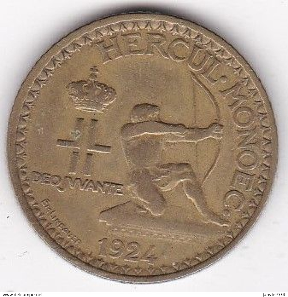 Monaco. Bon Pour 2 Francs 1924 Poissy. LOUIS II. Bronze-aluminium - 1922-1949 Louis II