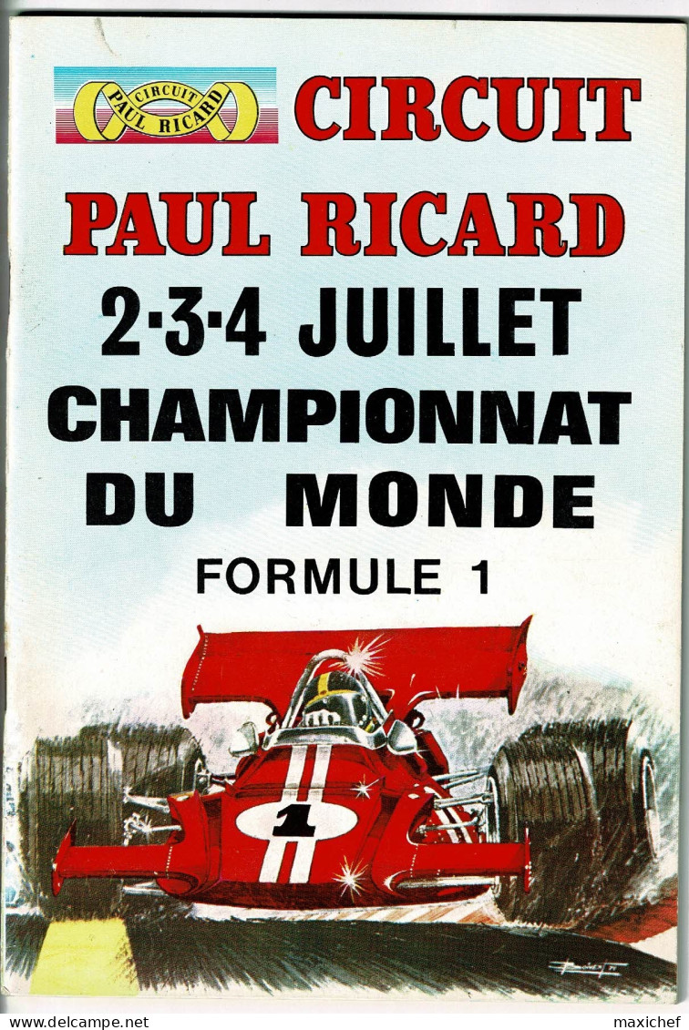 Circuit Paul Ricard 2.3.4 Juillet 1971 - Championnat Du Monde Formule 1, 4ème Grand Prix De France - 15 X 22cm - Automovilismo - F1