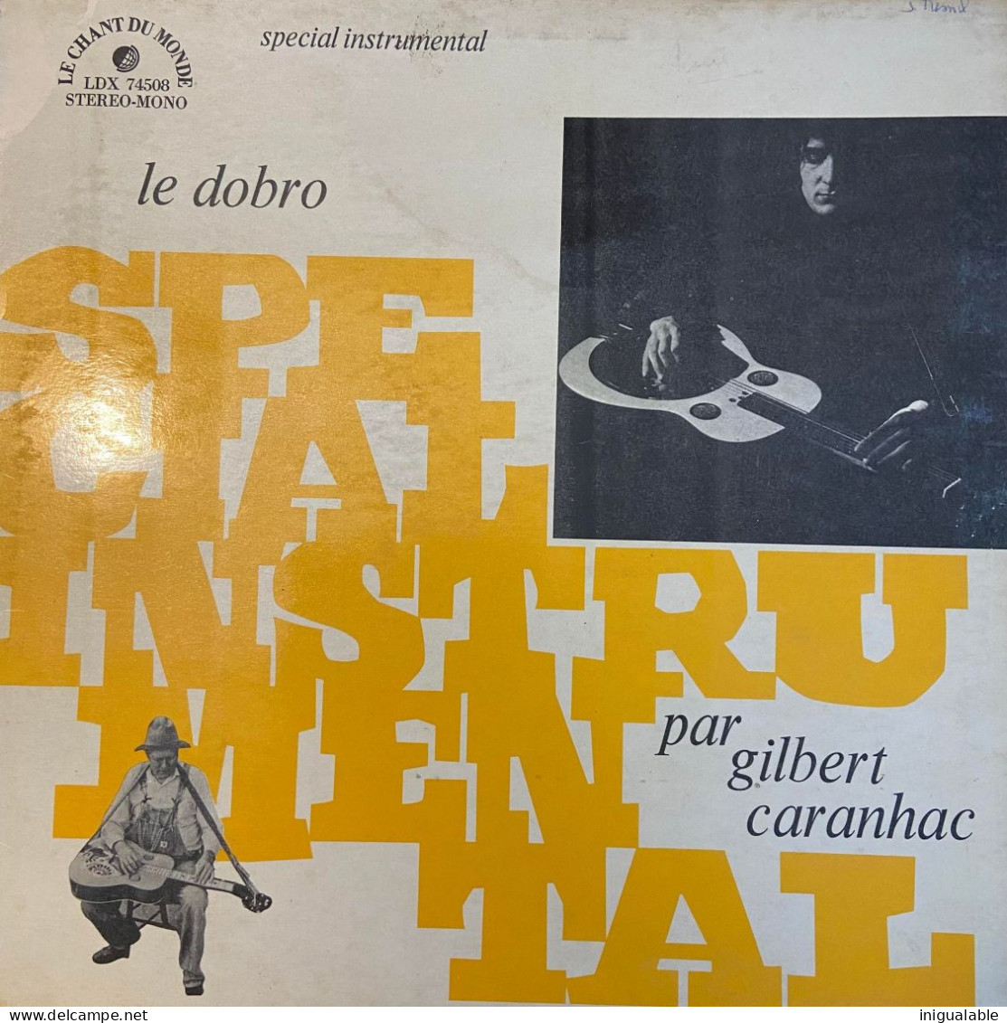 Gilbert Caranhac & The Bluegrass Connection - Le Dobro (LP, Album, Gat) Chant Du Monde - Country Et Folk