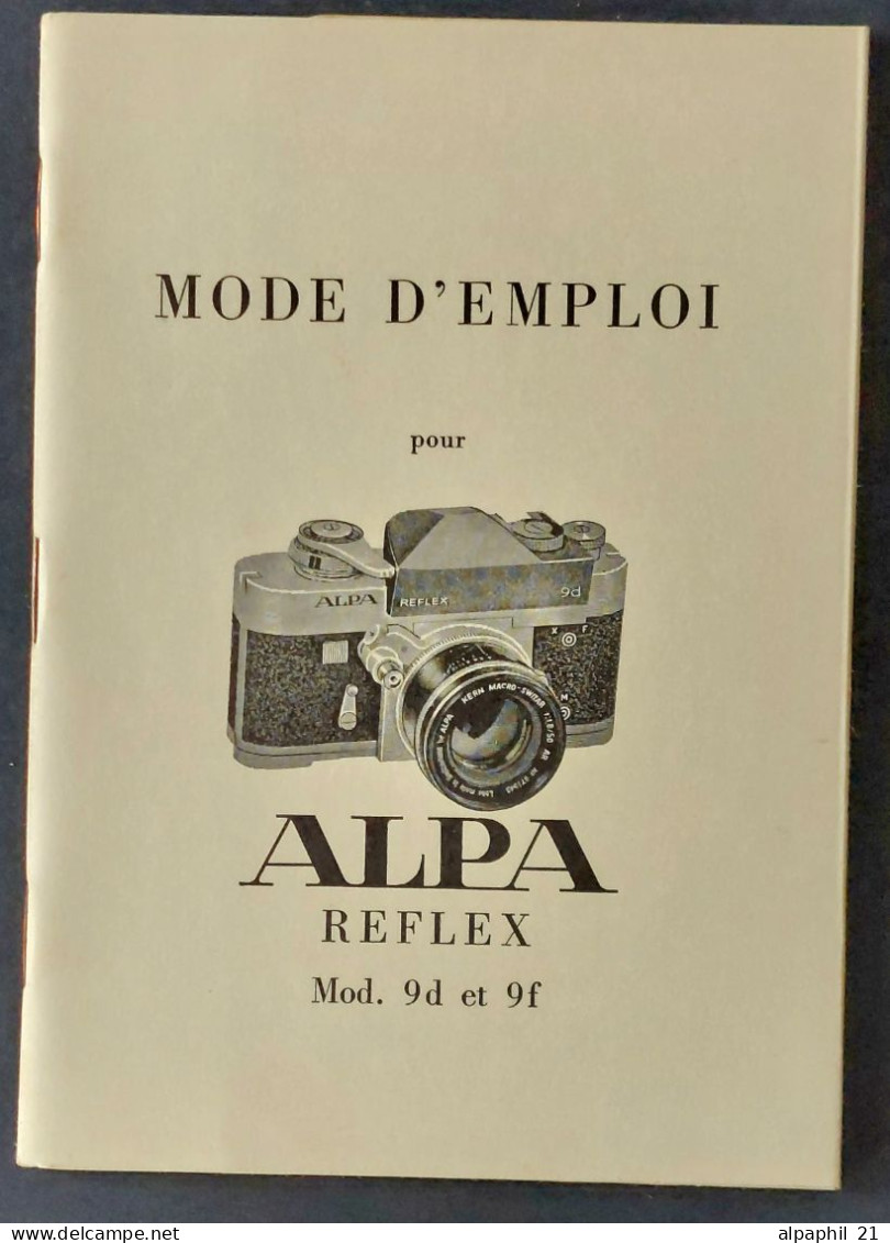 Alpa Reflex, Mode D'emploi Pour Mod. 9d Et 9f - Materiale & Accessori