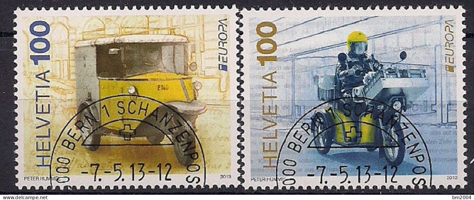 2013 Schweiz   Mi. 2292-3 FD-used   Europa: Postfahrzeuge. - Oblitérés