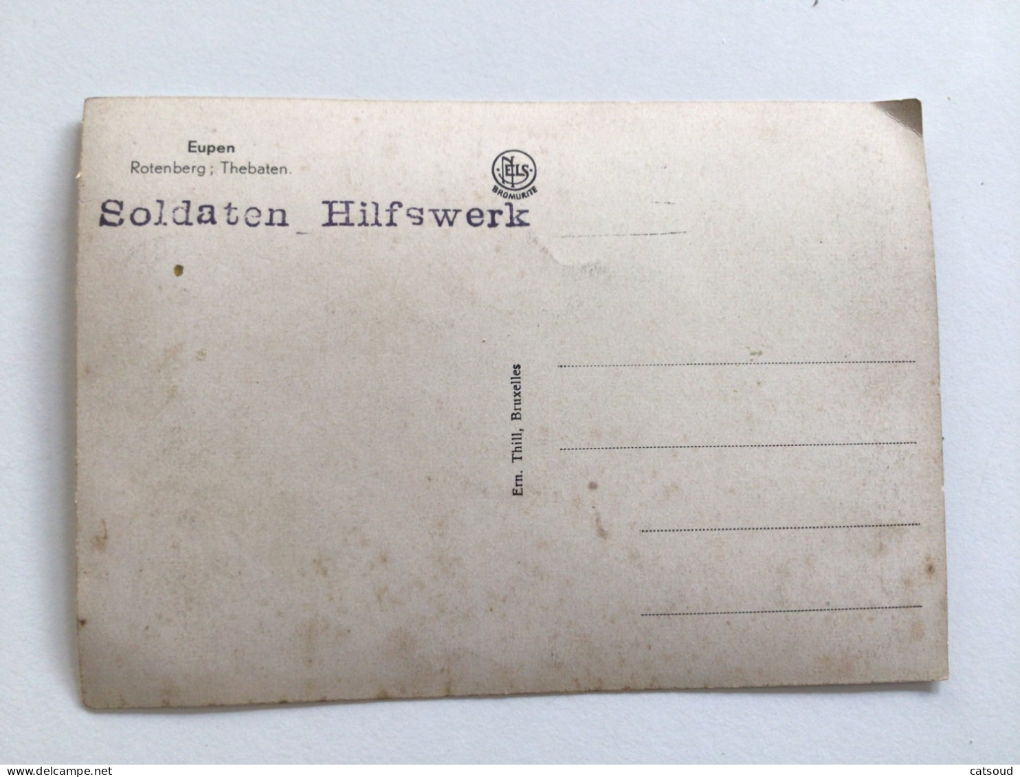 Carte Postale Ancienne Signée Eupen Rotenberg ; Thebaten Soldaten Hilfswerk - Eupen