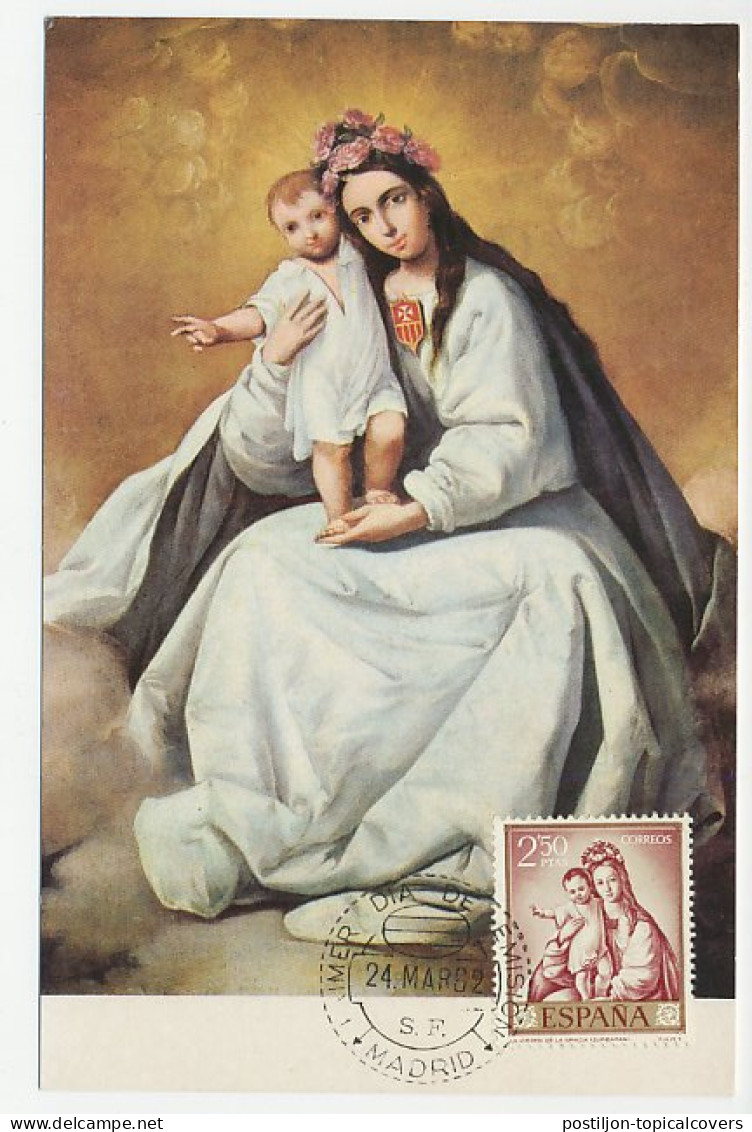 Maximum Card Spain 1962 Madonna And Child - Autres & Non Classés