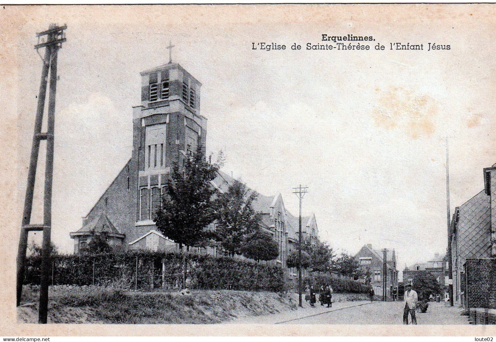 CPA ERQUELINNES  L EGLISE  DE SAINTE THERESE - Erquelinnes