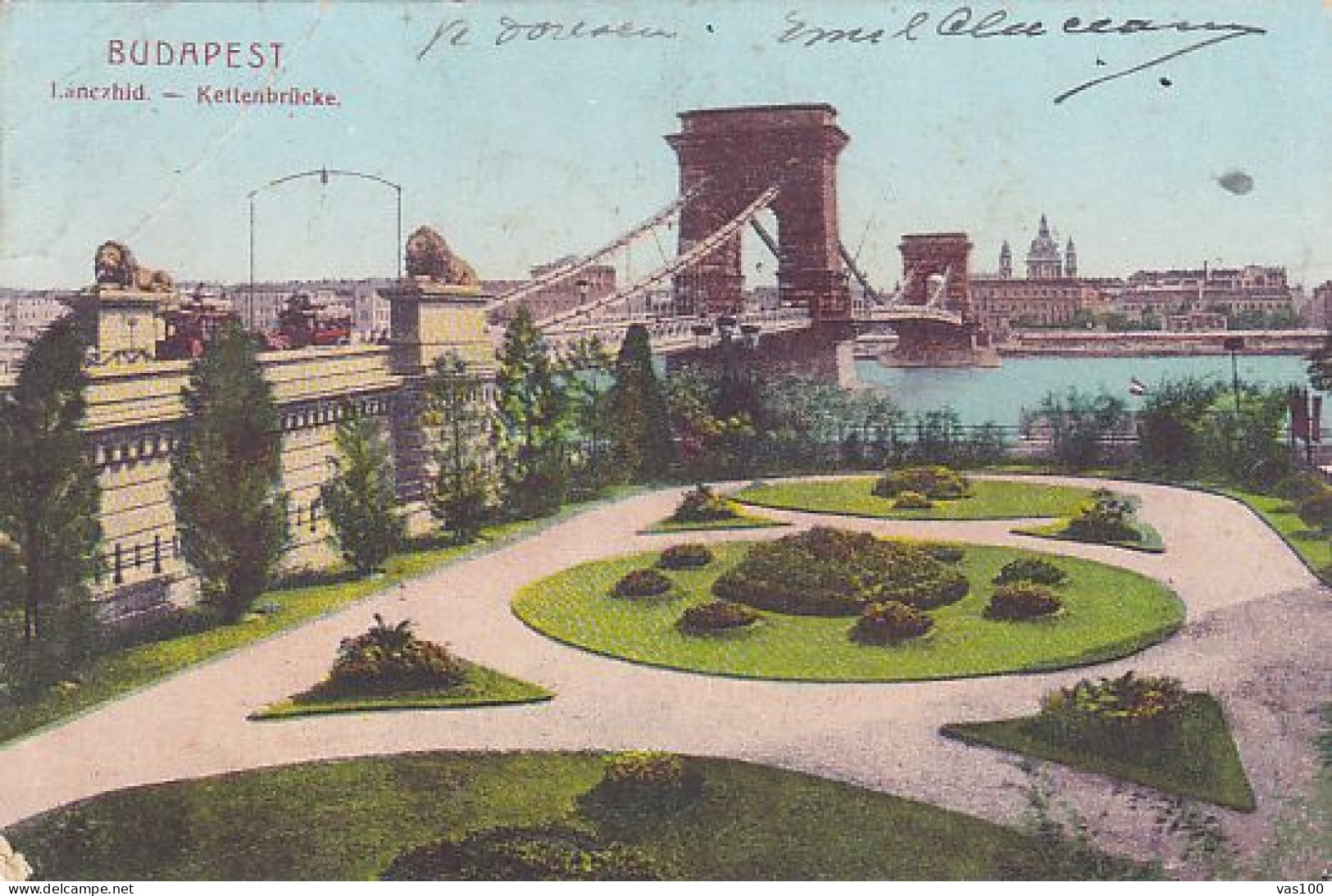 POSTAGE DUE, PORTO STAMPS ON BUDAPEST CHAIN BRIDGE POSTCARD, 1907, ROMANIA - Portomarken