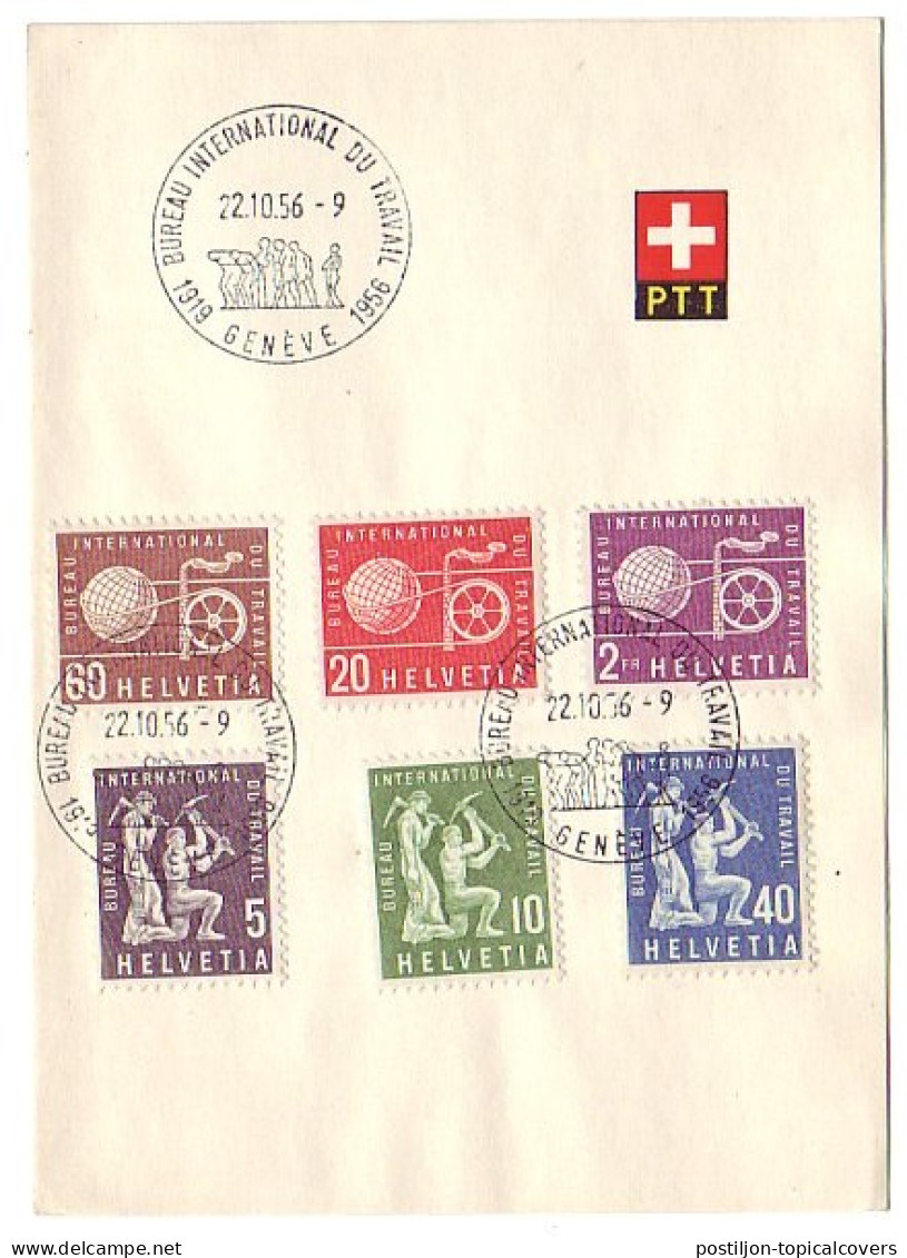 FDC Card International Labour Organization Switzerland 1956 Mining - Sonstige & Ohne Zuordnung