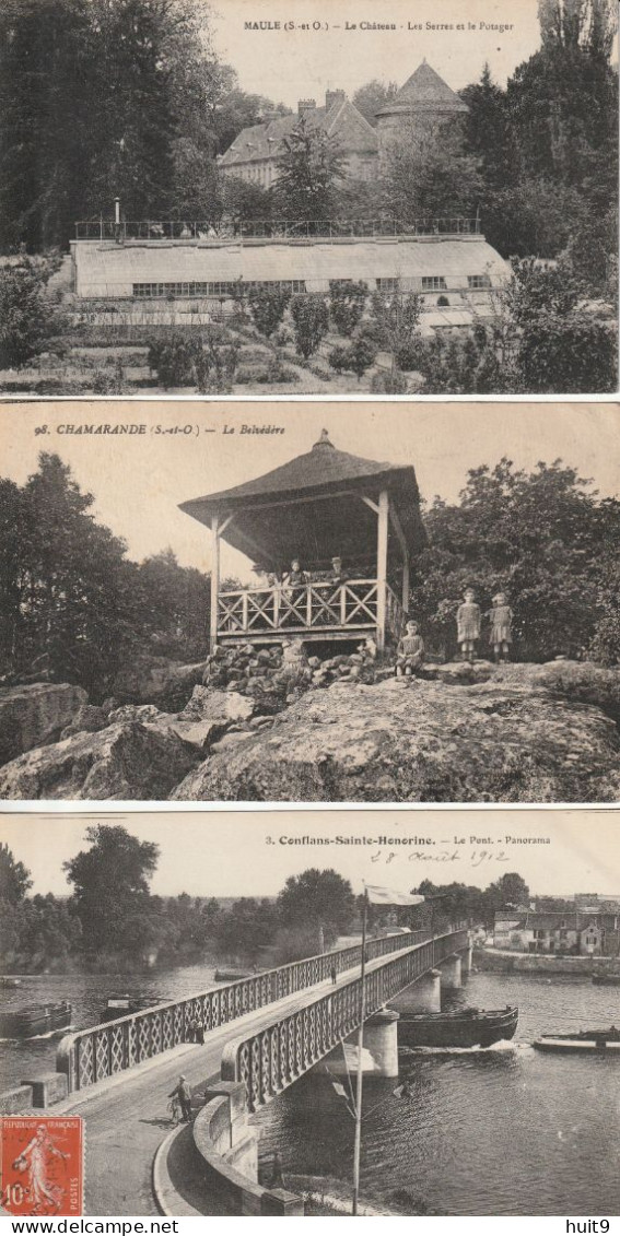 LOT de 505 Cartes Anciennes des YVELINES (78) dont 1 Carnet de Rambouillet : voir quelques scans + petites CP.