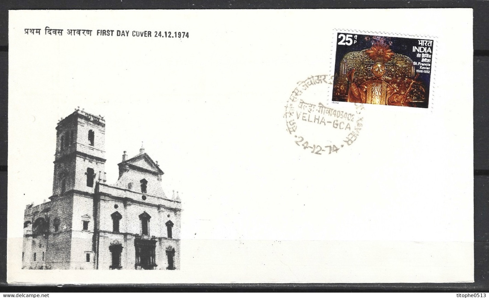 INDE. N°418 De 1974 Sur Enveloppe 1er Jour. Saint François-Xavier. - Christianisme