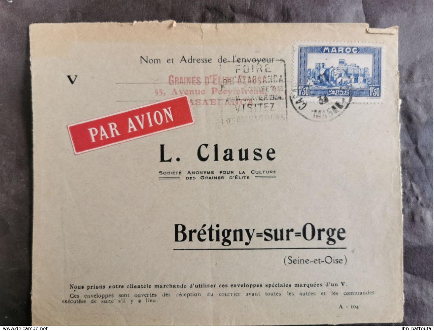 Lettre De 1933 - Other & Unclassified