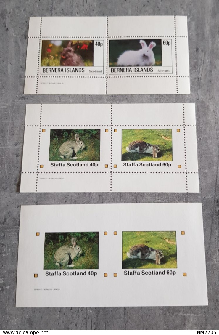 SCOTLAND RABBITS 3 MINIATURE SHEETS MNH - Konijnen