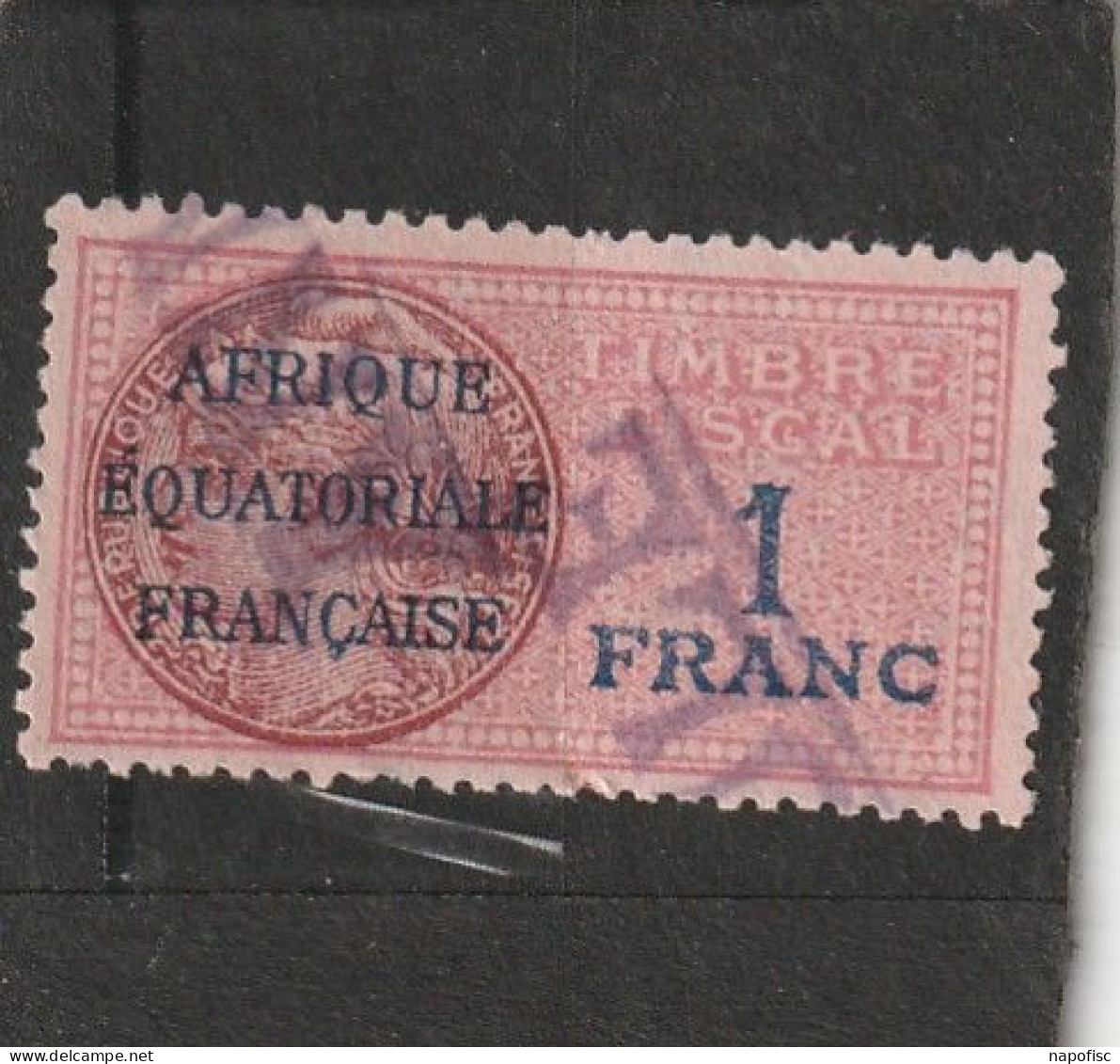 A.E.F Timbre Fiscal 1 Franc - Usati