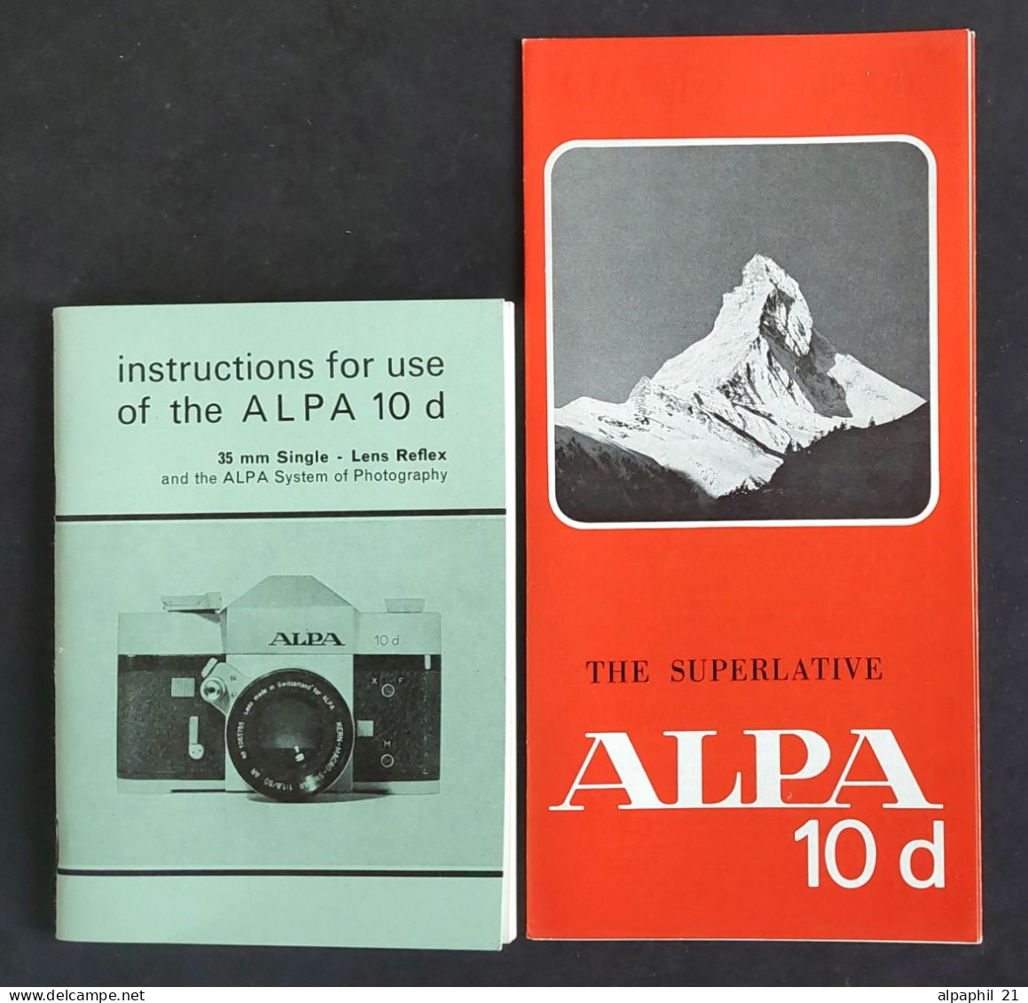 Alpa Reflex, Instructions For Use Of The Alpa 10 D With ... - Matériel & Accessoires