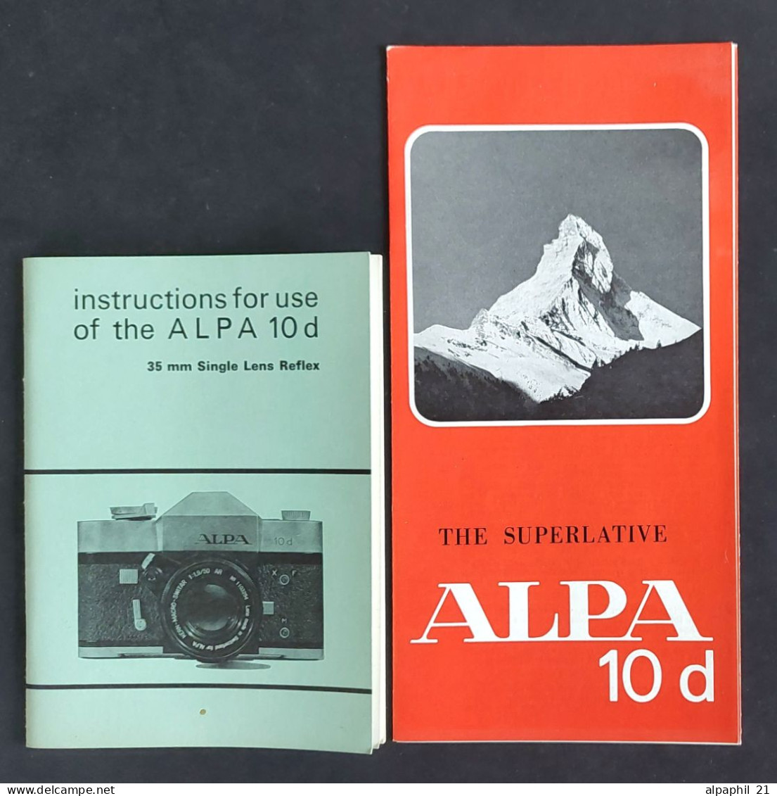 Alpa Reflex, Instructions For Use Of The Alpa 10 D - Matériel & Accessoires