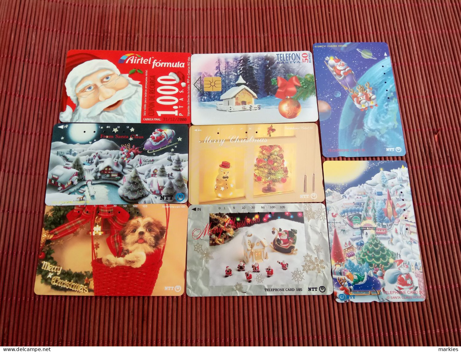 Christmas 8 Phonecards Used Rare - Christmas