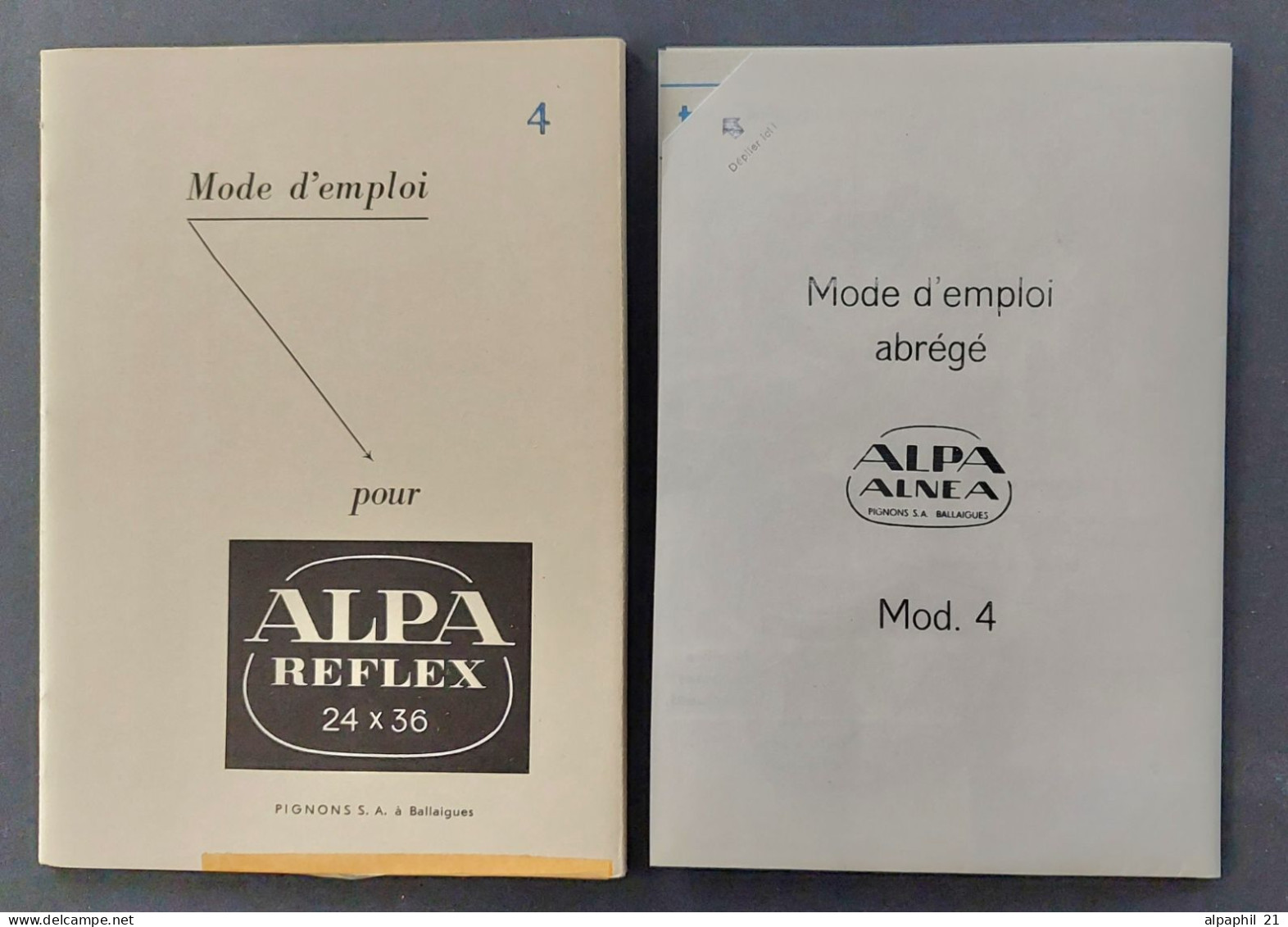 Alpa Reflex, Mode D'emploi Pour Mod. 4 - Matériel & Accessoires