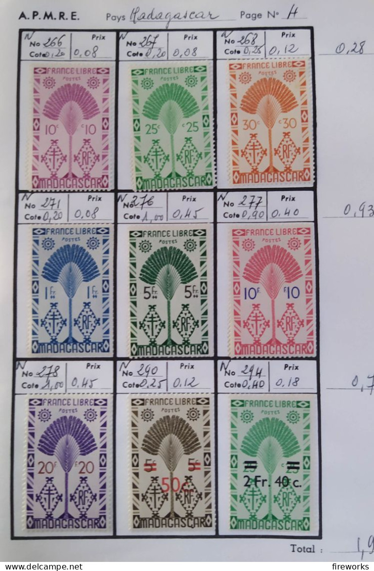 143 Timbres Colonies Françaises (Madagascar - Nelle Calédonie - Côte D'Ivoire - Niger) - Gebruikt