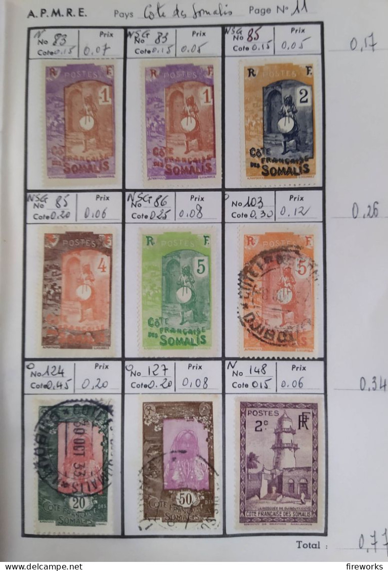 143 Timbres Colonies Françaises (Madagascar - Nelle Calédonie - Côte d'Ivoire - Niger)