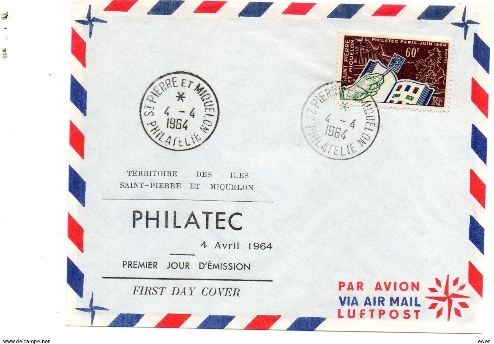 St-Pierre-et-Miquelon. Premier Jour Philatec Paris. 1964 - FDC