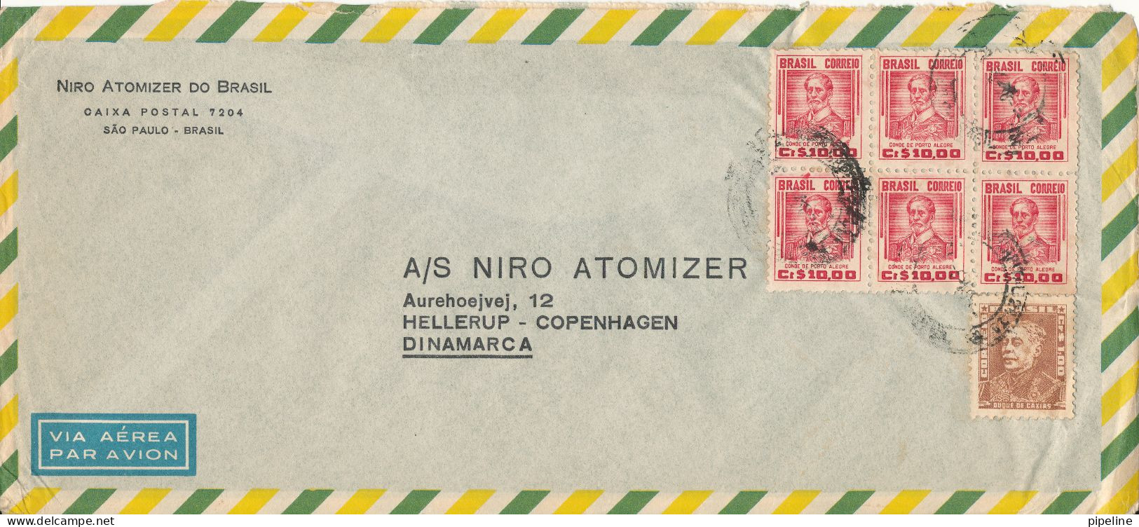 Mexico Air Mail Cover Sent To Denmark With A Lot Of Stamps - Messico