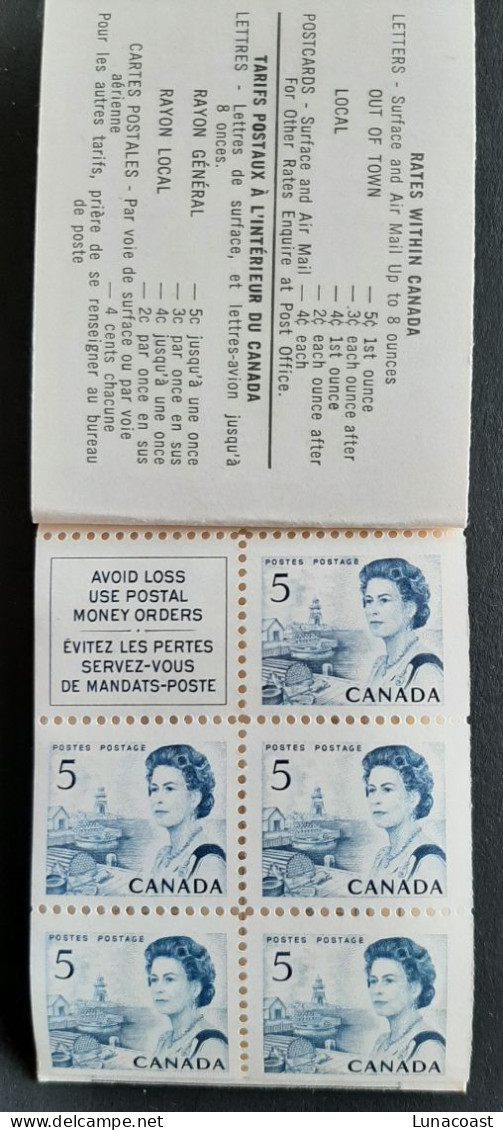 Canada 1967 MNH Sc.#458a**  Booklet With Pane Of 5 X 5c  Queen Elizabeth Centennial - Unused Stamps