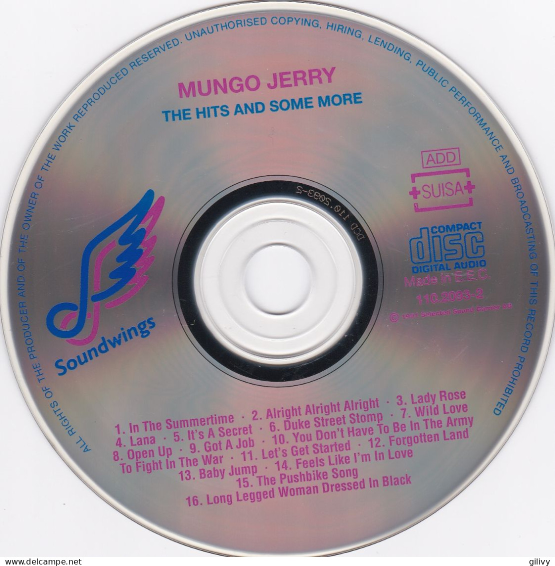 Album CD :  MUNGO JERRY : " The Hits And Some More " - Rock