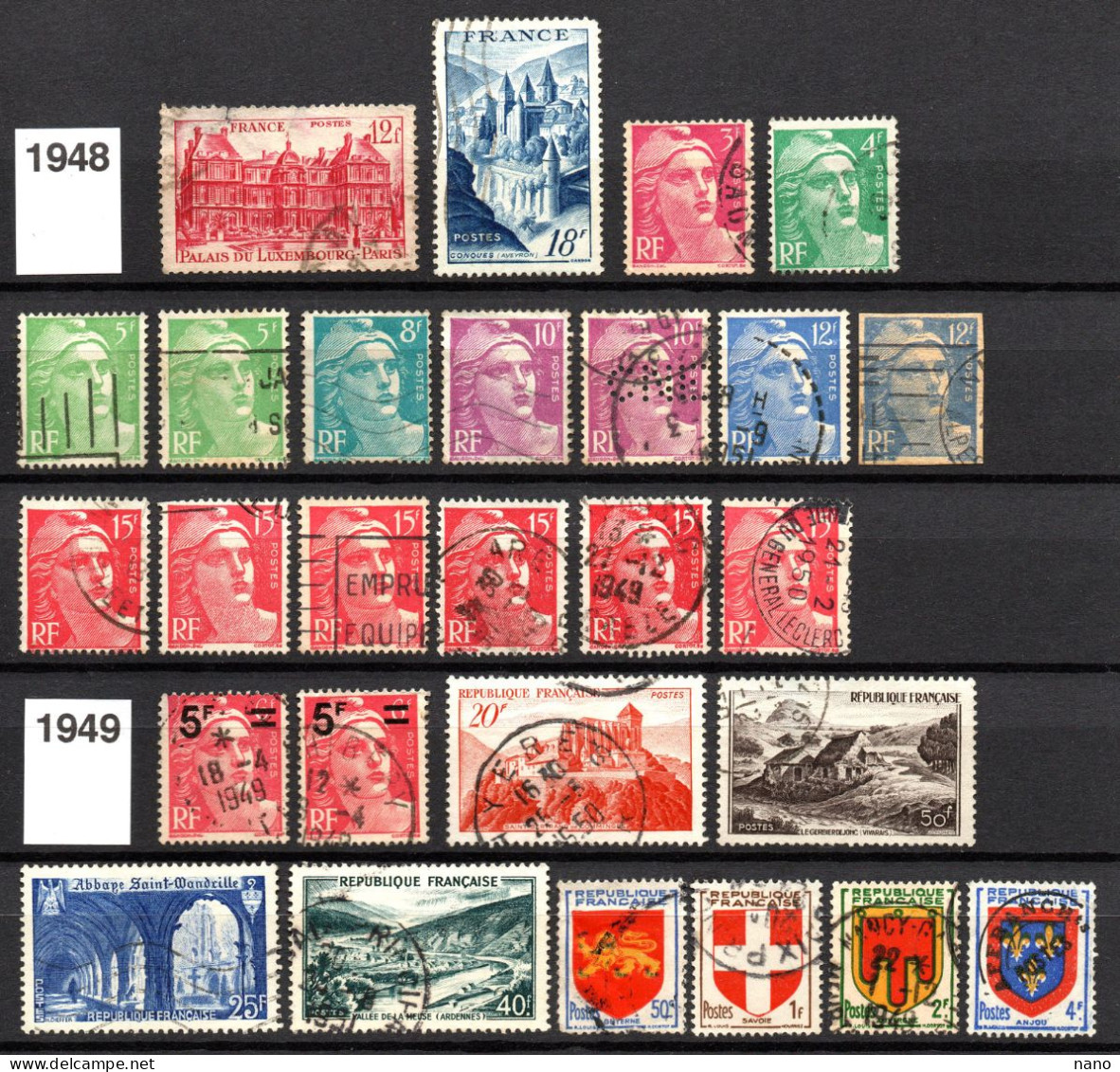 Années 1948 - 1949 - 27 Timbres - Oblitérés - Used Stamps