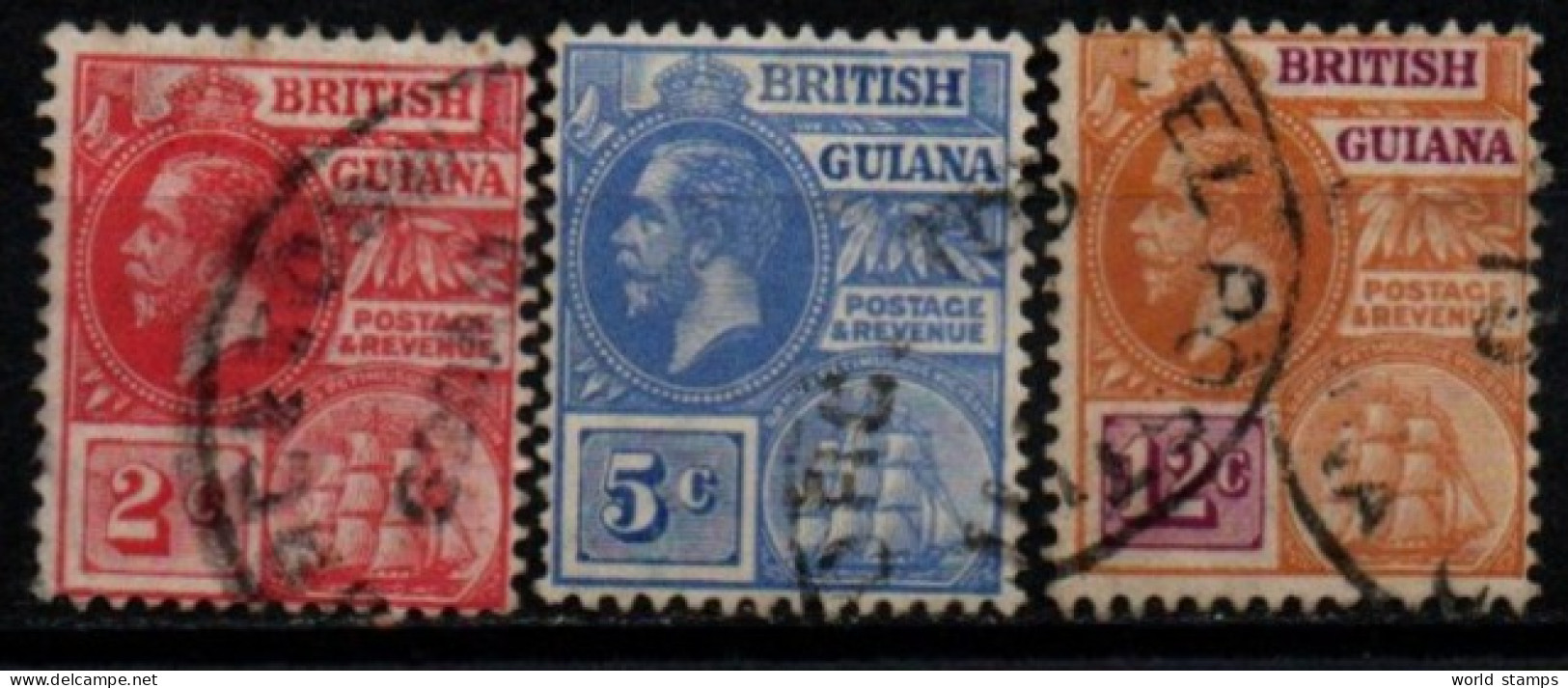 GUYANE BRIT. 1913-7 O - Guyane Britannique (...-1966)