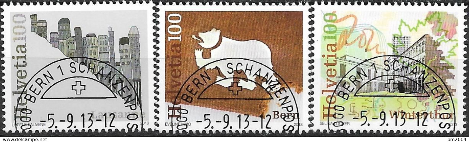 2013 Schweiz   Mi. 2313-5  FD-used  Städte Der Schweiz - Used Stamps