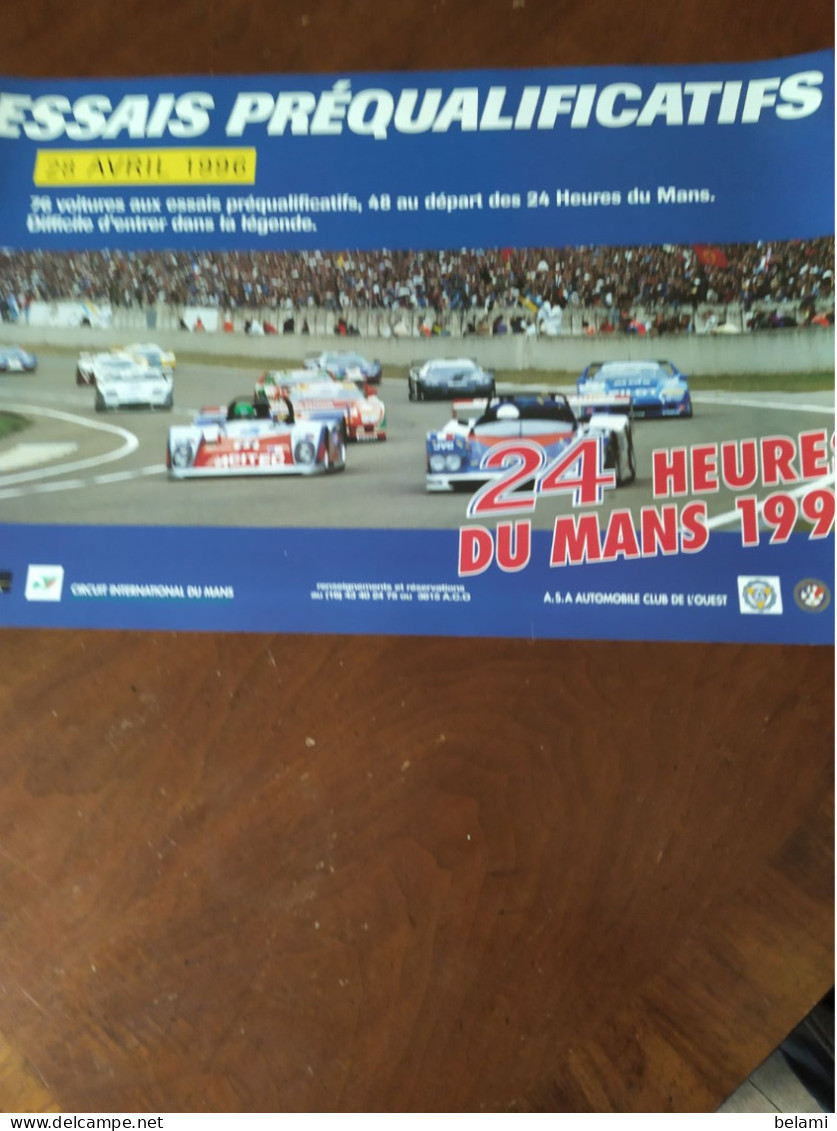 Affiche  ** 24 Heures Du Mans   , Essais Préqualificatif  Avril1996  ** - Afiches