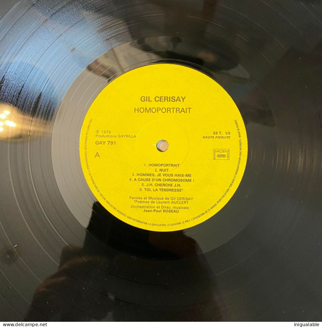 Homoportrait Gil Cerisay - Album LP 1979 Productions Gayrilla – GAY 791  Pochette Rouge - Otros - Canción Francesa
