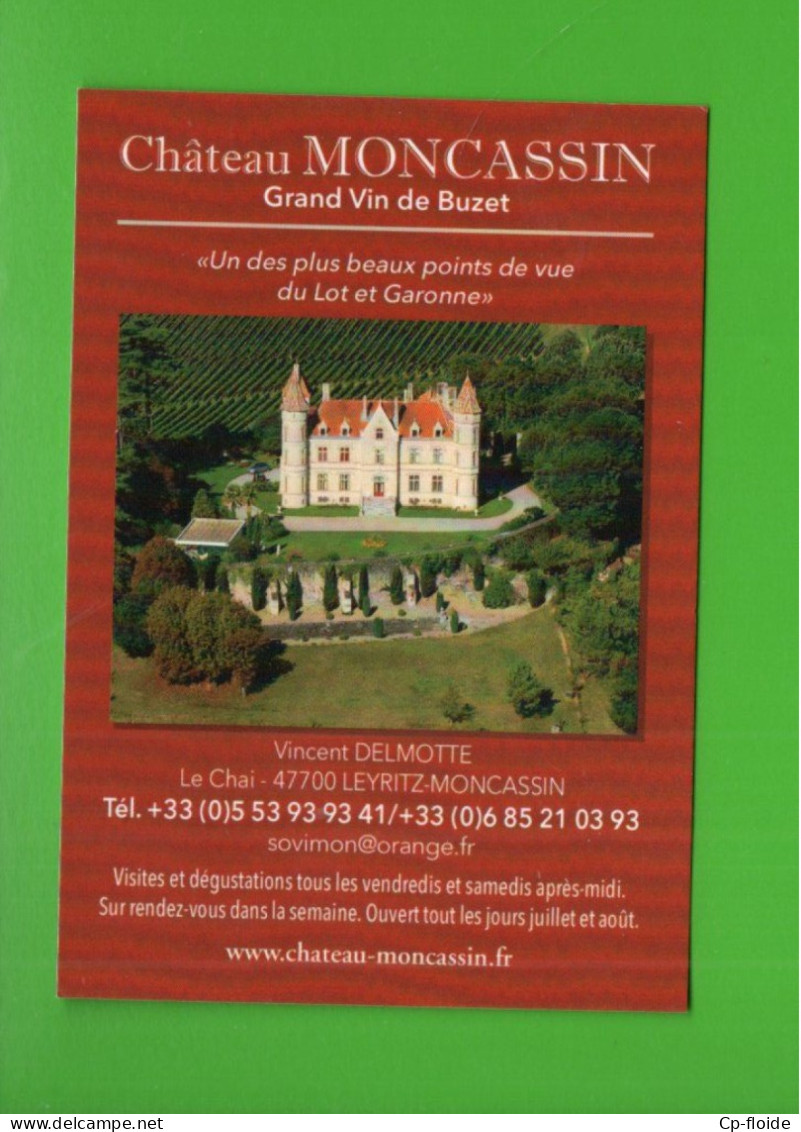 47 - BUZET . " CHÂTEAU MONCASSIN " . GRAND VIN DE BUZET. RESTAURANT " LA VIEILLE AUBERGE " CASTELJALOUX - Réf. N°38772 - - Autres & Non Classés