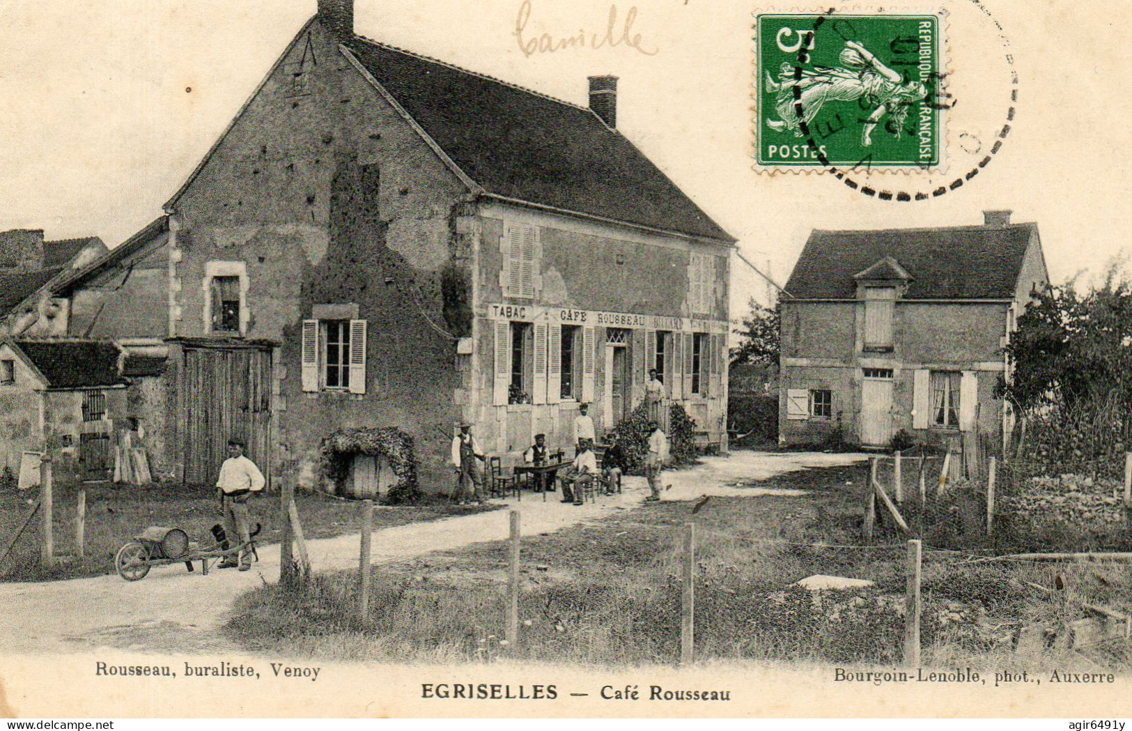 - VENOY (89) - Hameau D'Egriselles - Le Café-tabac Rousseau  (animée)  -26793- - Venoy
