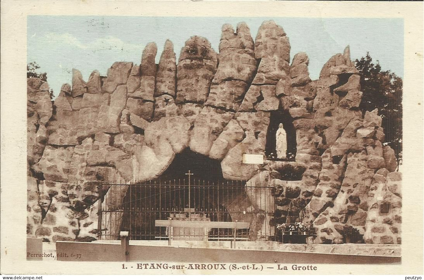 Cpa 71 Etang Sur Arroux  La Grotte Vierge L5/28 - Monumenti