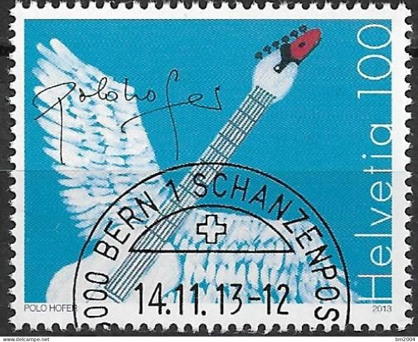 2013 Schweiz   Mi. 2316 FD-used  Gitarre In Form Eines Schwans; Graphik Von Polo Hofer - Gebraucht