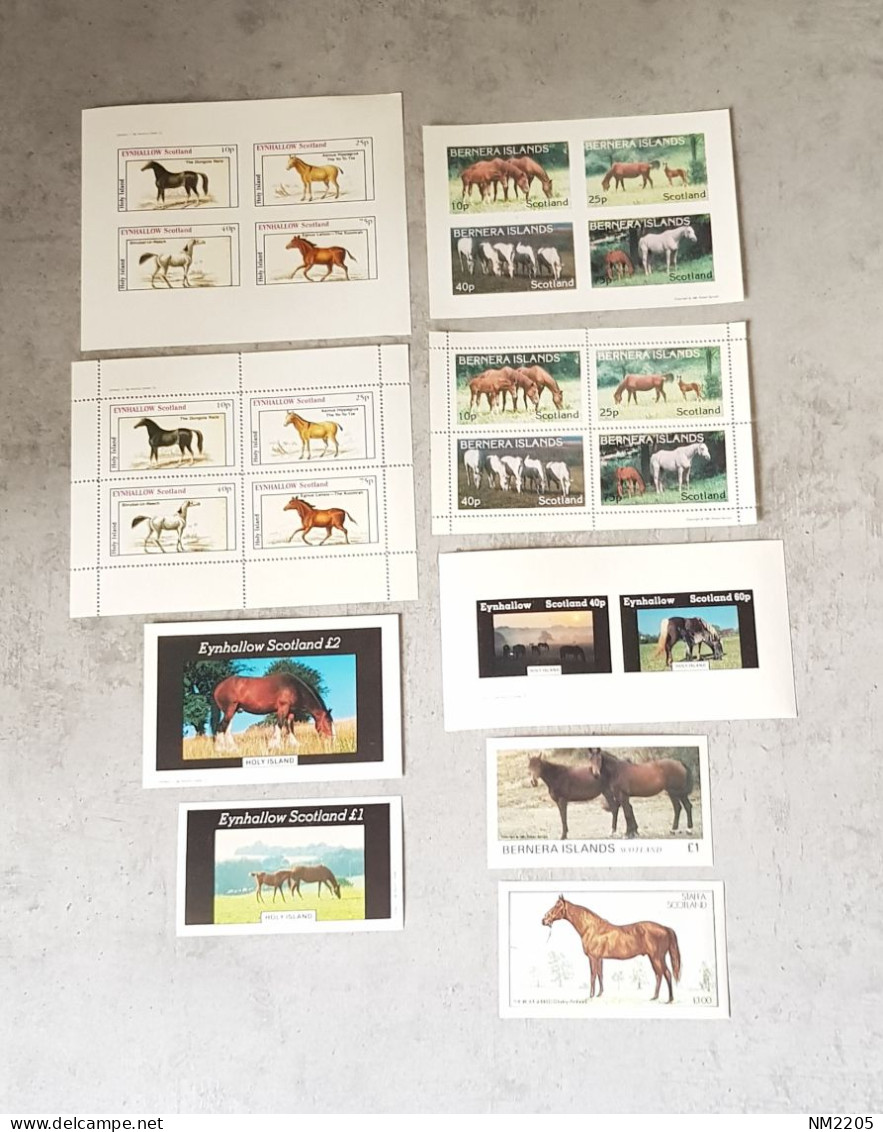 SCOTLAND HORSES 9 MINIATURE SHEETS &MINE BLOCKS PERF&IMPERF MNH - Fattoria