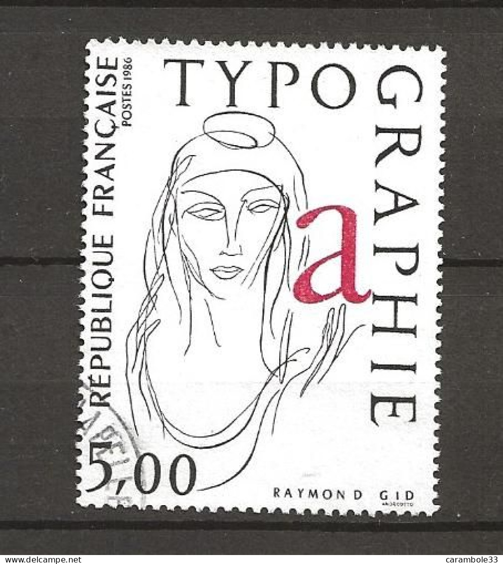 TIMBRE  FRANCE   TYPOGRAPHIE  RAYMON D  GIO Oblitéré 1986  (1551) - Used Stamps