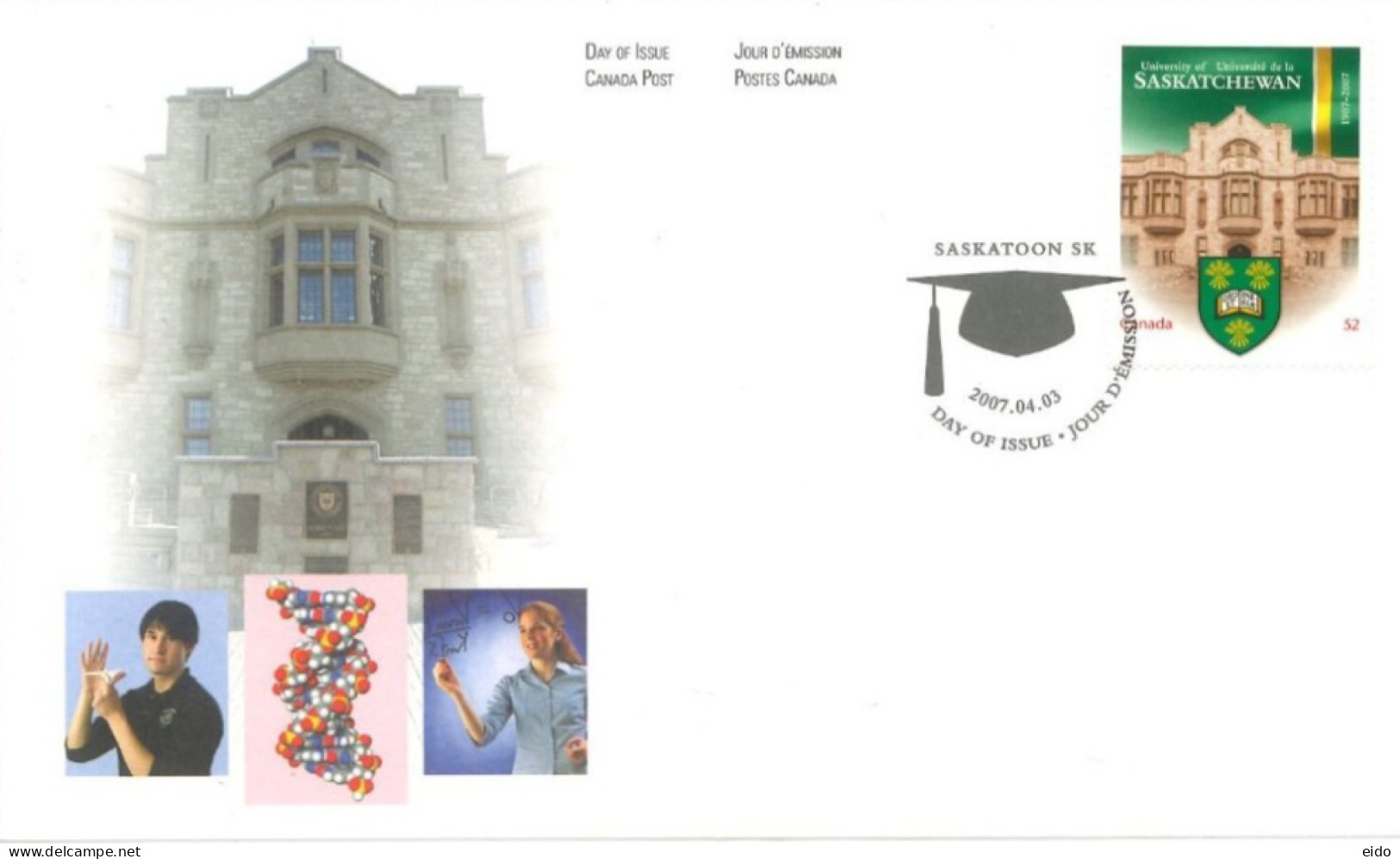 CANADA - 2006, FDC STAMP OF UNIVERSITY OF SASKATCHEWAN, NOT USED. - Brieven En Documenten