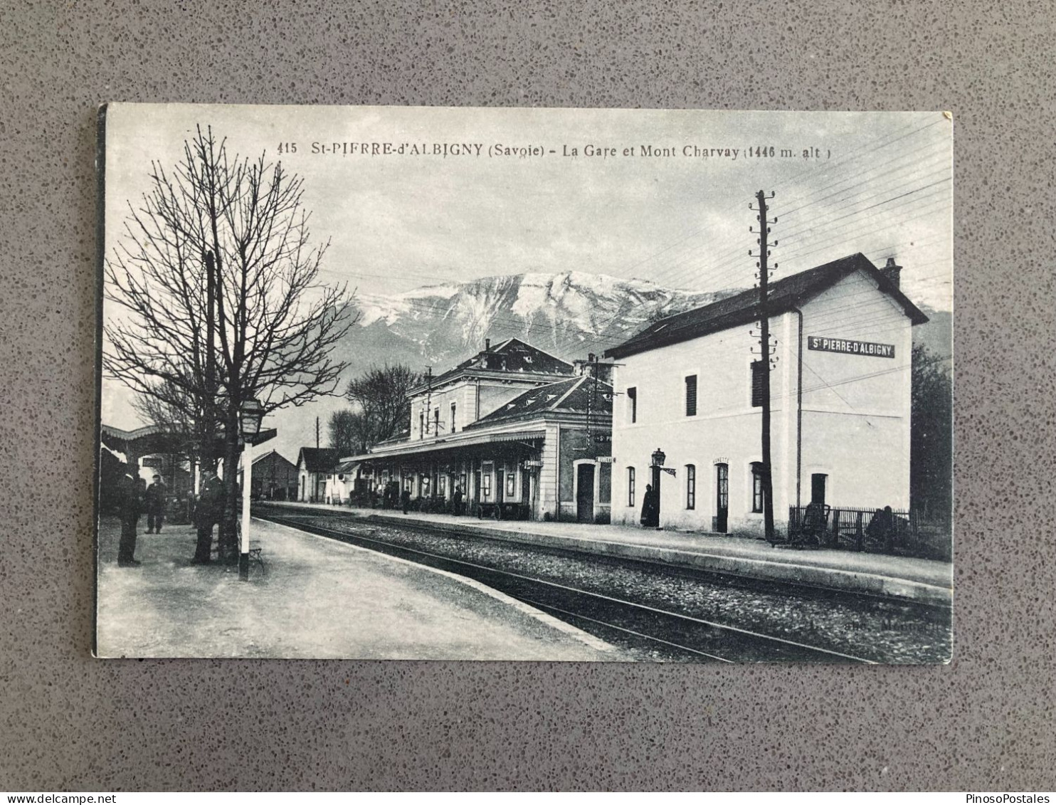 St-Pierre-D'Albigny (Savoie) La Gare Et Mont Charvay Carte Postale Postcard - Saint Pierre D'Albigny