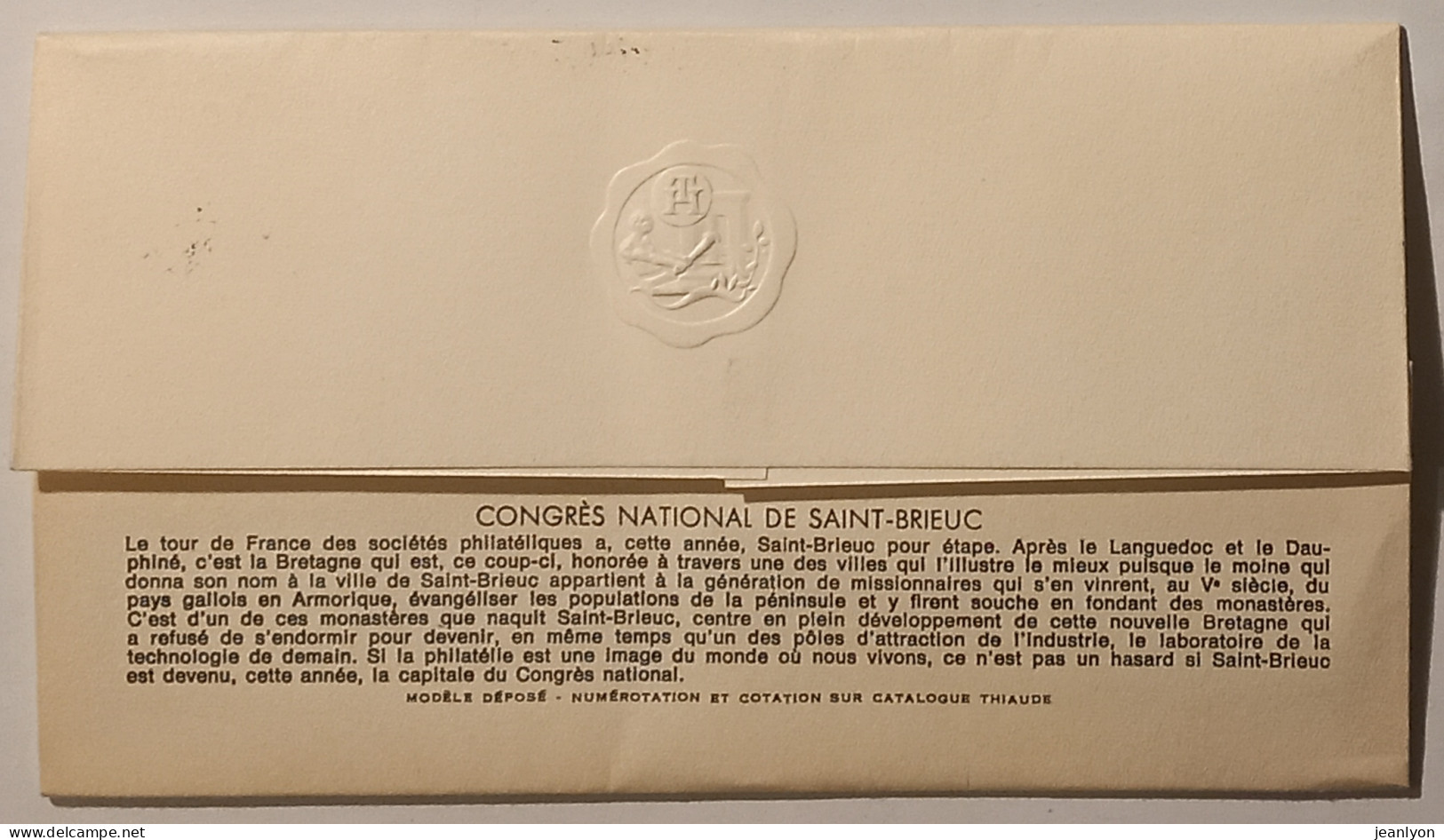 SAINT BRIEUC Cathédrale St Etienne -Congrès National Philatélie -Document Philatélique Format Enveloppe Timbre Et Cachet - Expositions Philatéliques