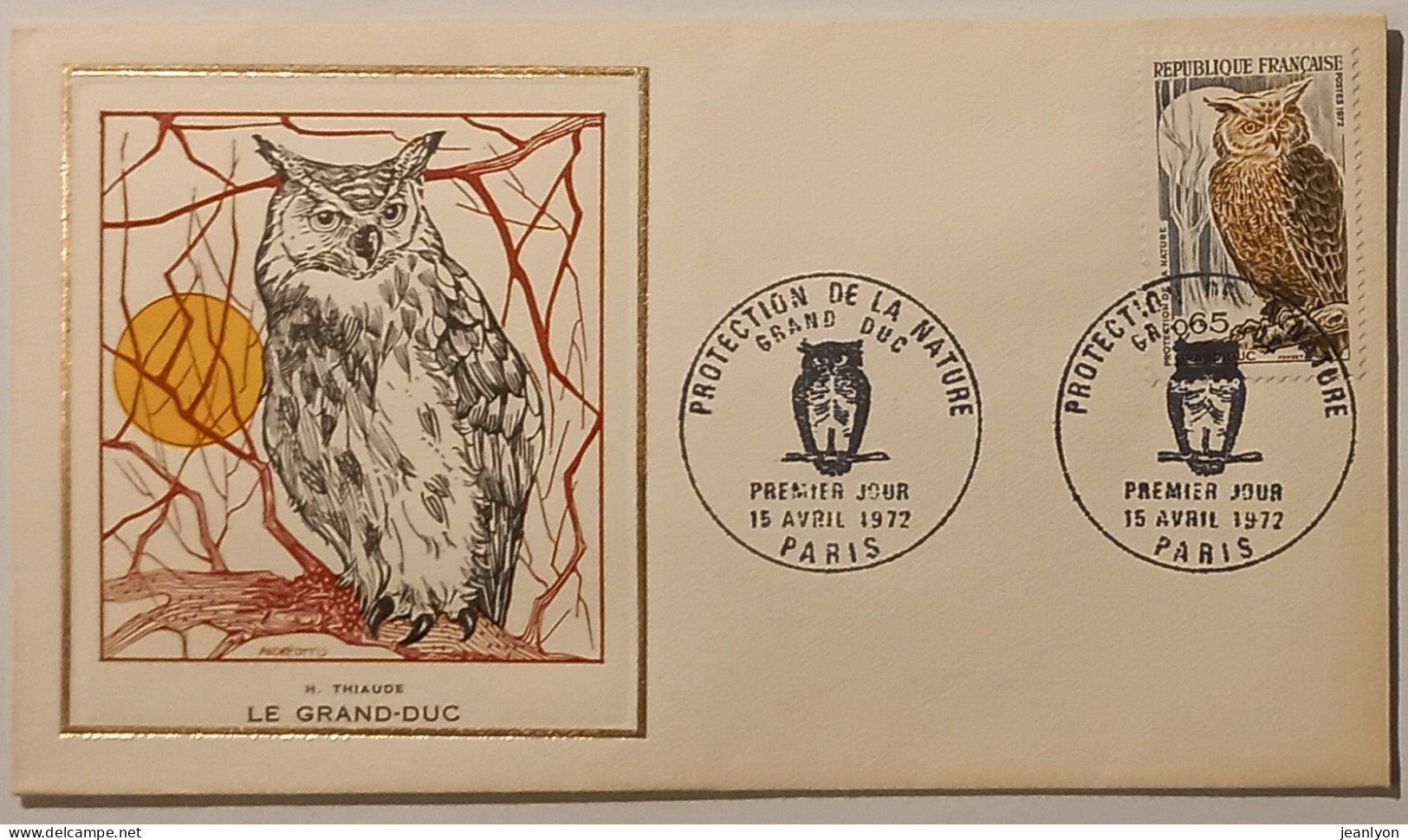 GRAND DUC / HIBOU - Illustrateur Andreotto - Document Philatélique Format Enveloppe Timbre Et Cachet - Owls