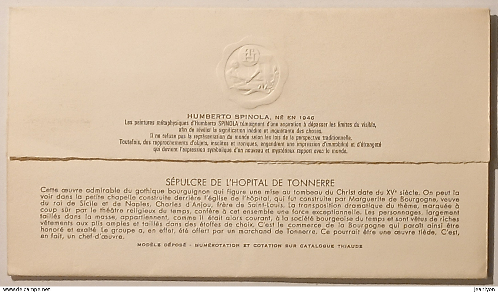 SEPULCRE HOPITAL TONNERRE - CROIX ROUGE 1973 - Fenetre / Illustrateur Morin - Document Philatélique Format Enveloppe - Red Cross