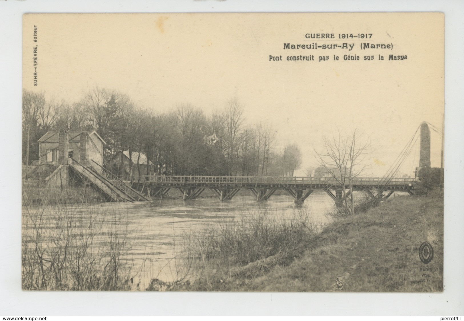 MAREUIL SUR AY - GUERRE 1914-18 - Pont Construit Par Le Génie Sur La Marne - Mareuil-sur-Ay