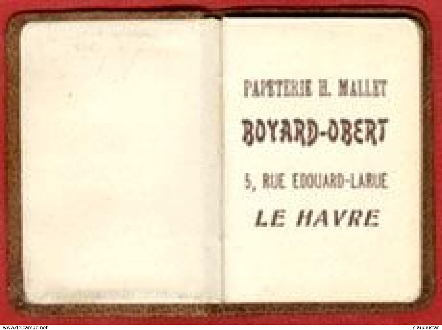 ** CALENDRIER  1910  -  BOYARD - OBERT  LE  HAVRE ** - Tamaño Pequeño : 1901-20