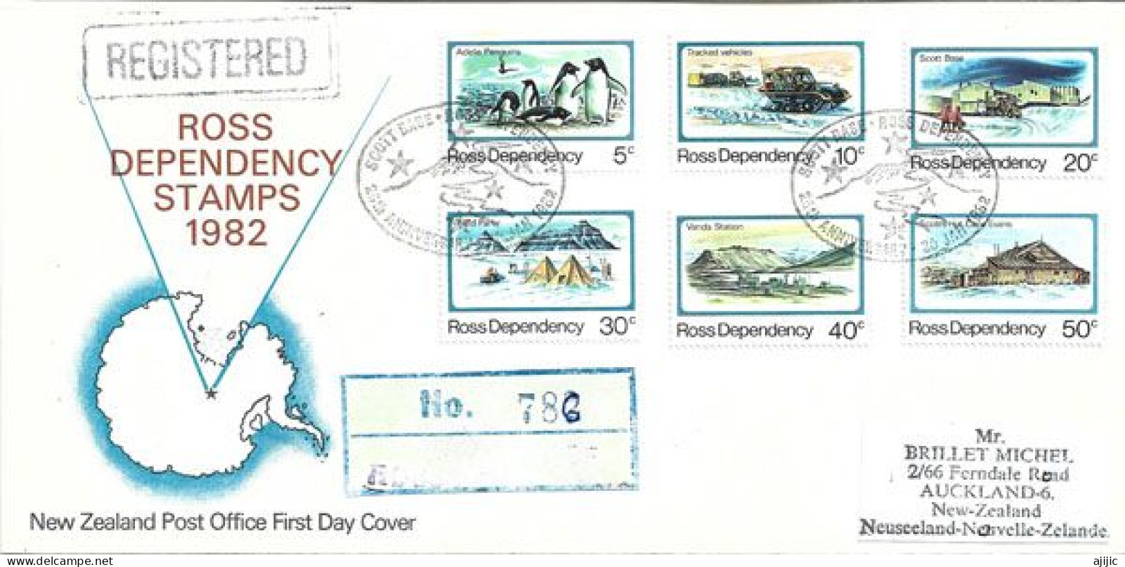 Lettre Base Scott (Antarctique) Oblitération VOLCAN EREBUS (3,794 Metres) Ross Island (RARE) - Lettres & Documents