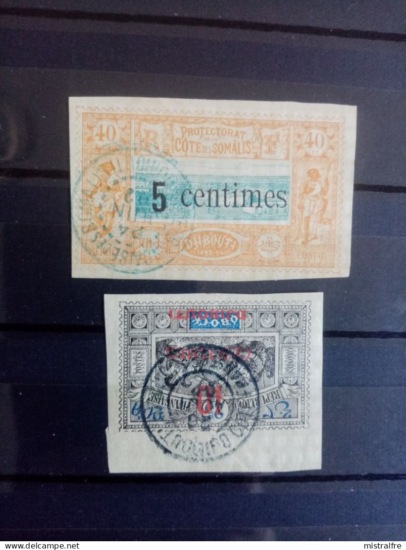 Côte Des SOMALIES. 1902. N° 28 Et 31 . Timbres Surchargés. Oblitérés Djibouti .. Côte YT 2022 : 27,00 € - Usati